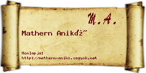 Mathern Anikó névjegykártya